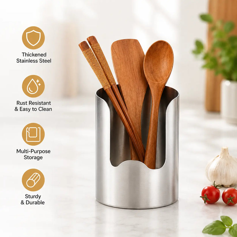 Thickened stainless steel utensil organizer durable construction