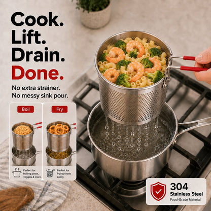 🚨 New Arrival: 49% OFF Today ⏳🍜Two-in-One Stainless Steel Mini Deep Fryer🔥 Top 100 – Free Shipping 🚚💨