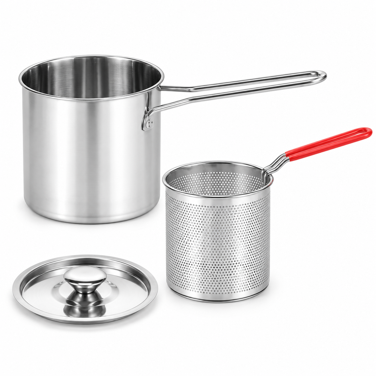 🚨 New Arrival: 49% OFF Today ⏳🍜Two-in-One Stainless Steel Mini Deep Fryer🔥 Top 100 – Free Shipping 🚚💨