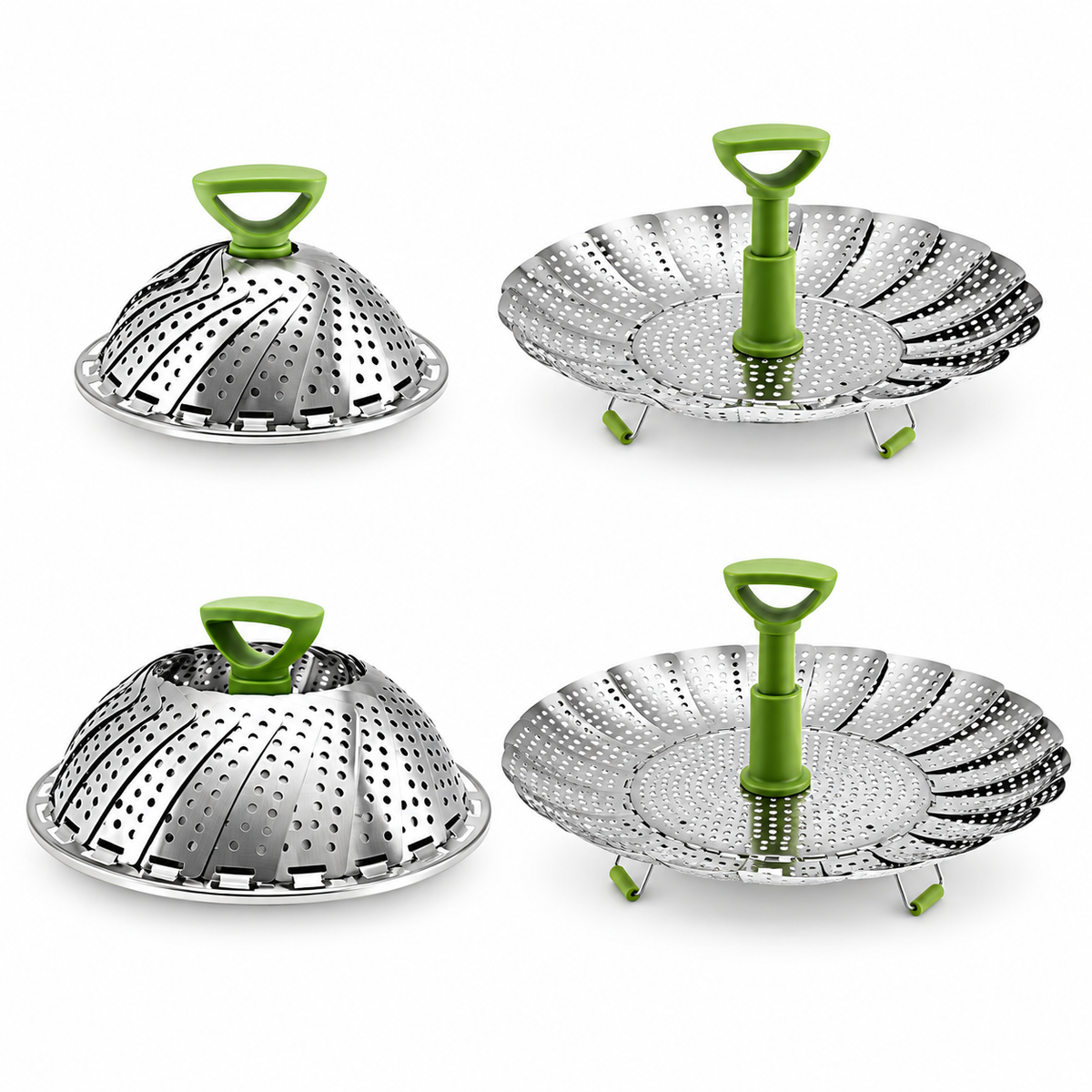 Expandable Stainless Steel Steamer Basket: Adjustable Size & Space-Saving Design