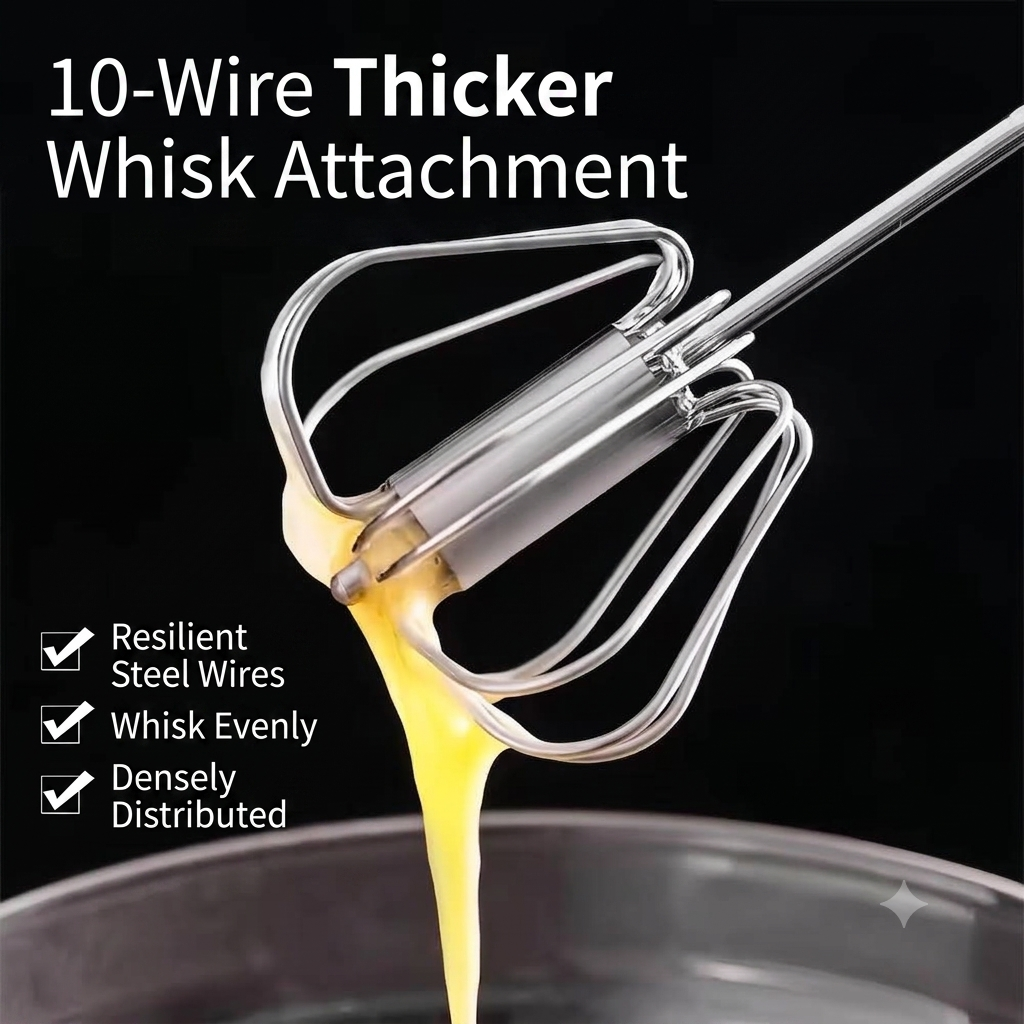 Stainless Steel Semi-Automatic Egg Whisk